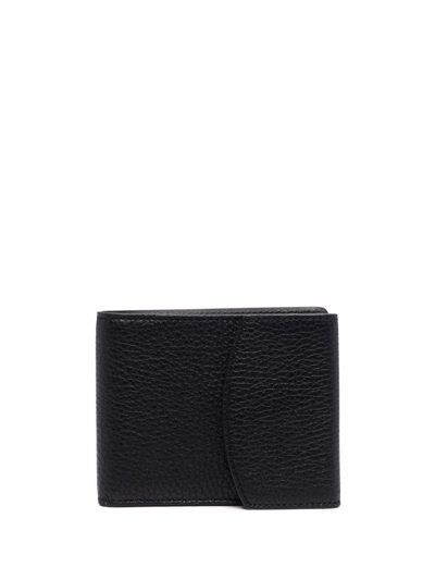 Maison Margiela Black Four-stitch Bifold Leather Wallet In Schwarz