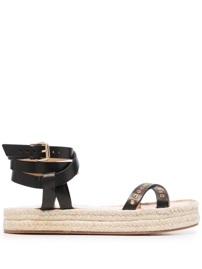 Isabel Marant Black Melyz Espadrille Sandals