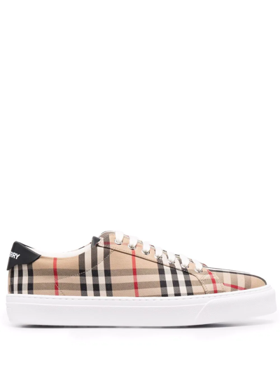 Burberry Vintage Check Low-top Sneakers In Archive Beige