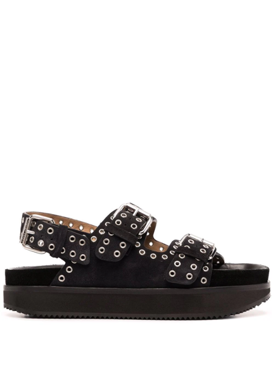 Isabel Marant Ophie Leather Sandals In Black