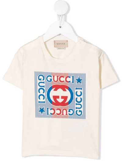 Gucci Kids Off-white Logo T-shirt In Yellow