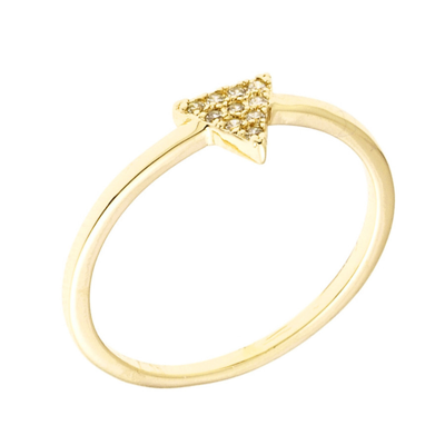 Sole Du Soleil Lupine Collection Women's 18k Yg Plated Stackable Triangle Fashion Ring Size 5 In Gold Tone,yellow