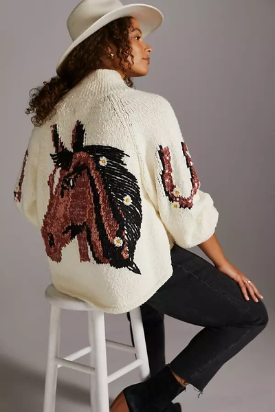 Pilcro Utility Sweater Jacket In White