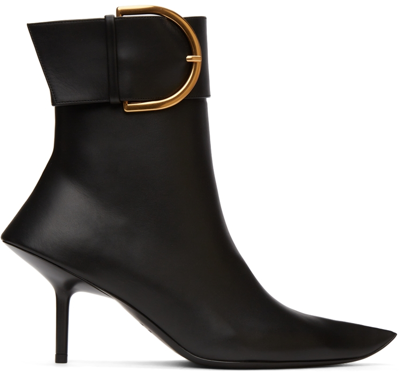 Balenciaga 80mm Essex Leather Ankle Boots In Black