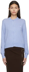 Acne Studios Keva Face Patch Wool Cardigan In Cs3 Cornflower Blue
