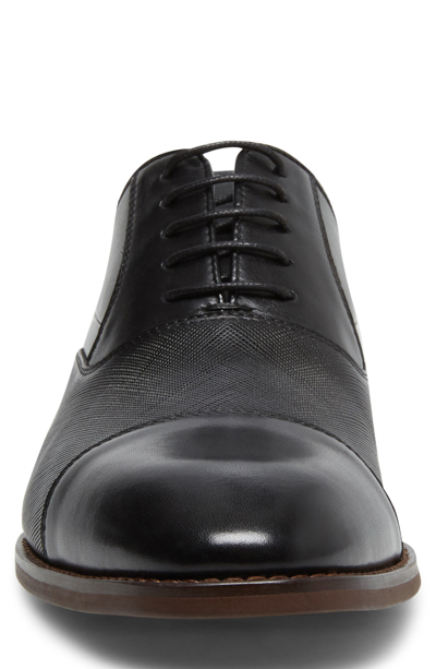 Steve Madden Proctor Cap Toe Derby In Black Leather