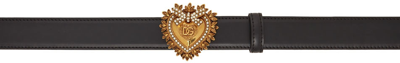 Dolce & Gabbana Black Devotion Belt In 80999 Black