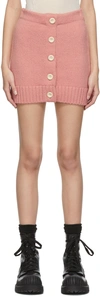 ACNE STUDIOS PINK TEXTURED WOOL SHORT SKIRT