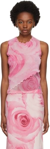 BLUMARINE PINK TULLE TANK TOP