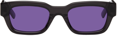 Akila Black Zed Sunglasses In Onyx Frame / Grape L