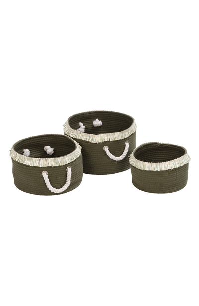 Honey-can-do Cotton Rope Nesting Baskets 3-piece Set In Olive