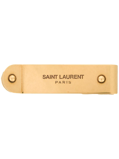 Saint Laurent Logo Money Clip In Oro