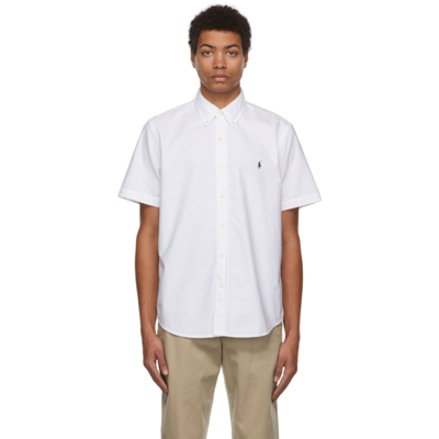 Polo Ralph Lauren Embroidered Oxford Short-sleeve Shirt In White