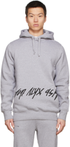 Alyx Logo-print Drawstring Hoodie In Grey Melange