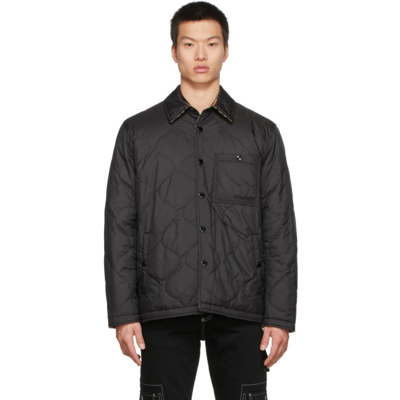 Burberry Quilted Reversible Tech Shirt Jacket In Black