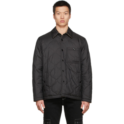 Burberry Quilted Reversible Tech Shirt Jacket In Nero