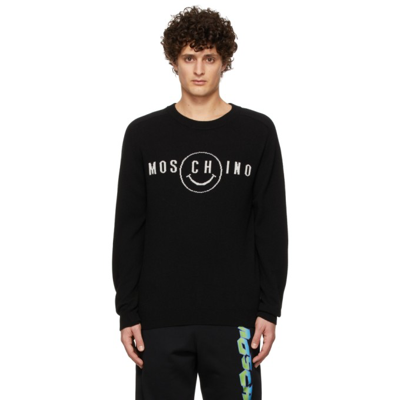 Moschino Black Smiley Edition Wool & Cashmere Sweater