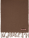 Acne Studios Brown Wool Canada Scarf In Dark Rust