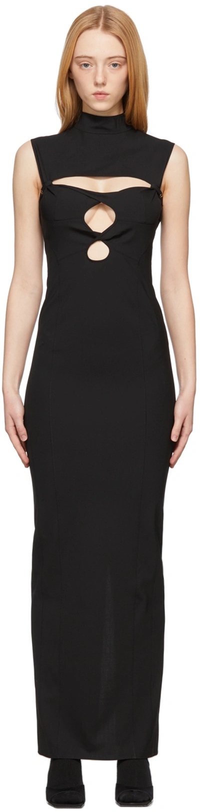Jacquemus Women's Palmi Cutout Stretch-wool Maxi Dress In Black
