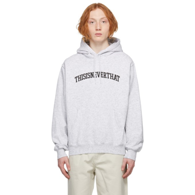 【THISISNEVERTHAT】Arch-Logo Hoodie Heather Grey Thisisneverthat Grey Arch Logo Hoodie In Heather Grey | ModeSens