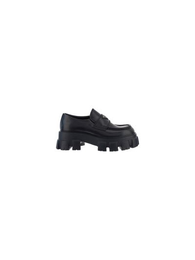 Prada Black Leather Loafers