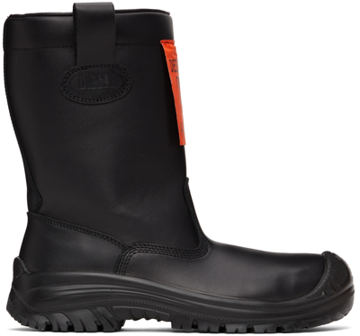 Diesel Black H-woodkut Ch Boots In T8013