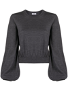 P.a.r.o.s.h Wool And Cashmere Knit Top In Grigio