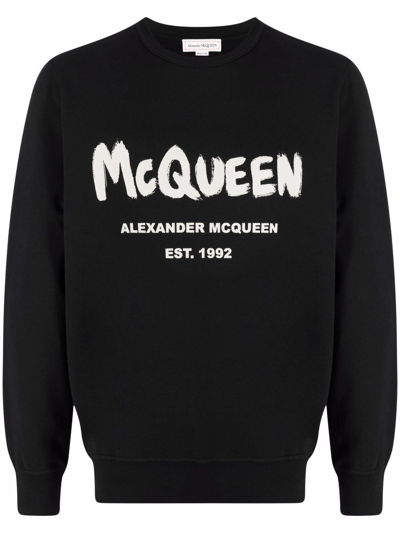 Alexander Mcqueen Logo Printed Sweatshirt In Nero | ModeSens