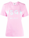 Msgm T-shirt Con Logo In Rosa