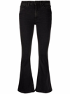 Dondup Logo-plaque Flared Jeans In Nero