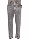 Isabel Marant Étoile Cotton Denim Jeans In Grigio