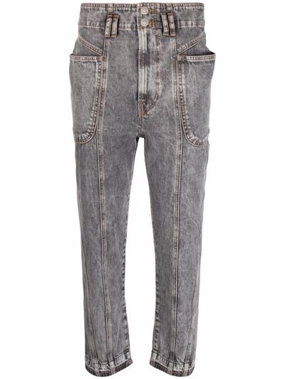 Isabel Marant Étoile Cotton Denim Jeans In Grigio