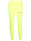 Palm Angels Women Side Stripe Logo Leggings Fluo In Giallo