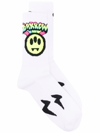 Barrow Jacquard Logo Socks In Bianco