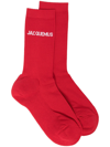 Jacquemus Les Chaussettes Cotton Socks In Rosso