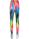 Attico Jamie Spectrum Printed Stirrup Pants In Multi
