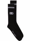Dolce & Gabbana Socks With Dg Jacquard Logo In Black