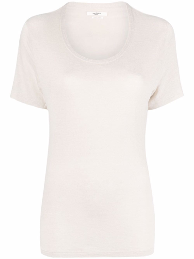 Isabel Marant Étoile Linen T-shirt In Bianco