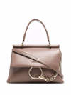 Chloé Faye Mini Leather Handbag In Grigio