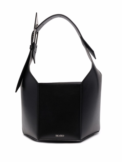 Attico "6 Pm" Leather Bag In Nero