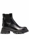 ALEXANDER MCQUEEN 'COMBAT' BRUSHED LEATHER BOOTS
