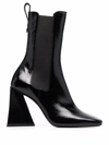 Attico Devon Patent Leather Chelsea Boots In Nero