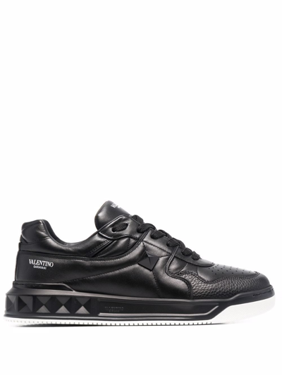 Valentino Garavani Black One Stud Low Sneakers
