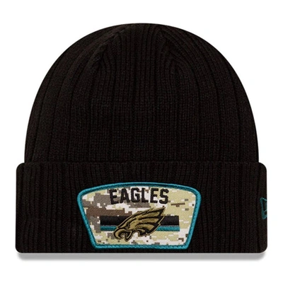 New Era Men's Black Jacksonville Jaguars 2021 Salute To Service Cuffed Knit Hat