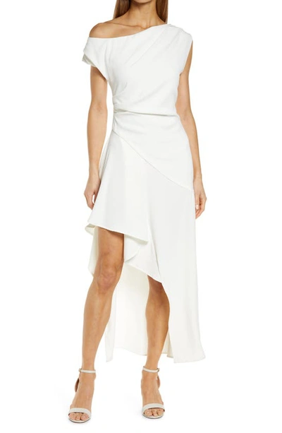 Elliatt Pallas Cascade Ruffle One-shoulder Cocktail Dress In White