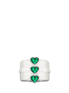 ACCHITTO X GENTE ROMA CORECINI CRYSTAL WHITE RING WITH GREEN CRYSTALS