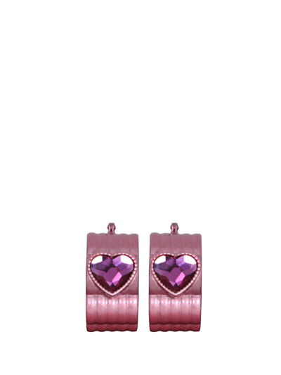 Acchitto X Gente Roma Desi Pink Earrings With Pink Crystals