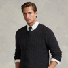 Polo Ralph Lauren The Iconic Cable-knit Cashmere Sweater In Dark Granite Heather