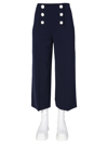 Boutique Moschino Wide Leg Trousers In Blu