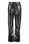 Agolde Ren Straight Leather Pant Detox In Black In Black